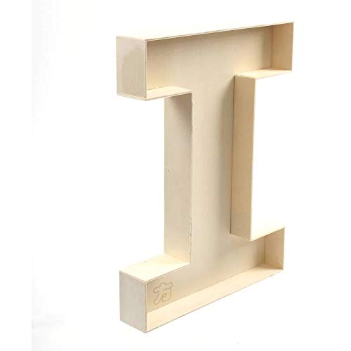 Unlackierter Holz-Buchstabe I, handgefertigter, befüllbarer Briefkasten A-Z von N\C