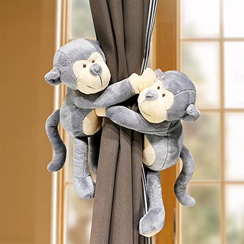 NC Vorhang-Raffhalter aus Stoff und Plüsch, Cartoon-Tiere, 2 Stück, 30 cm x 3 cm, für Kinderzimmer-Dekoration von NC