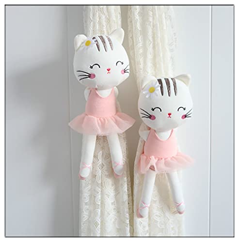 Vorhang-Raffhalter, niedliche Katze, Vorhang-Clips, Seil, dekorative Vorhanghalter für Zuhause, Vorhangzubehör, Kinderzimmer, Dekoration (Nr. 1), 2 Stück von NC