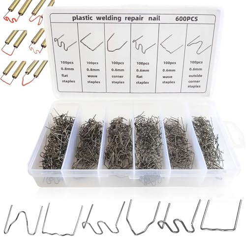 Gloryit Plastik Schweißen Heiße Heftklammern, 600pcs Hot Staples, Schweißen Reparaturmaschine, für Heißklammern, Stoßstange, Silber Gloryit Plastik Schweißen Heiße Heftklammern, 600pcs Hot Staples, Schweißen Reparaturmaschine, für Heißklammern, Stoßstange, Silber von N/O