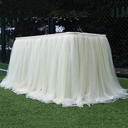 N/X Tischrock, mehrfarbig, Heimtextilien, Tischdecken für Hochzeit, Party, Tischdekoration. Romantische Tüll-Party-Tischdekoration. 100 cm lang x 75 cm hoch N/X Tischrock, mehrfarbig, Heimtextilien, Tischdecken für Hochzeit, Party, Tischdekoration. Romantische Tüll-Party-Tischdekoration. 100 cm lang x 75 cm hoch von N/X