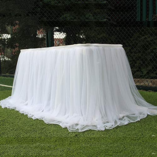 N/X Tischrock, mehrfarbig, Heimtextilien, Tischdecken für Hochzeit, Party, Tischdekoration. Romantische Tüll-Party-Tischdekoration. 100 cm lang x 75 cm hoch N/X Tischrock, mehrfarbig, Heimtextilien, Tischdecken für Hochzeit, Party, Tischdekoration. Romantische Tüll-Party-Tischdekoration. 100 cm lang x 75 cm hoch von N/X