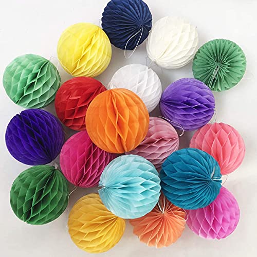 20 x Wabenbälle mit Wabenbällen für Partys, Dekoration aus Papier und Seidenpapier von N-A