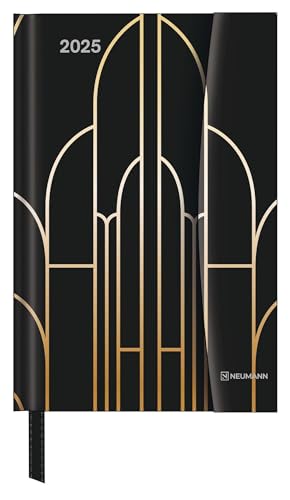 N NEUMANNVERLAGE - Art Deco 2025 Diary, 10x15cm, Taschenkalender mit Magnetverschluss und Lesebändchen, Tasche für Visitenkarte, Jahres- und ... internationales Kalendarium: Magneto Diary von N NEUMANNVERLAGE