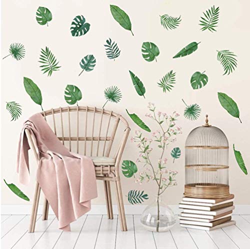N&A 39 Stück grüne Blatt-Wandaufkleber, Wandaufkleber für Wohnzimmer, moderne Pflanzen-Wandaufkleber, DIY abnehmbar für Blätter, grüne Wandbilder für Kinderzimmer, Schlafzimmer, Klassenzimmer, Babyzim N&A 39 Stück grüne Blatt-Wandaufkleber, Wandaufkleber für Wohnzimmer, moderne Pflanzen-Wandaufkleber, DIY abnehmbar für Blätter, grüne Wandbilder für Kinderzimmer, Schlafzimmer, Klassenzimmer, Babyzim von N&A