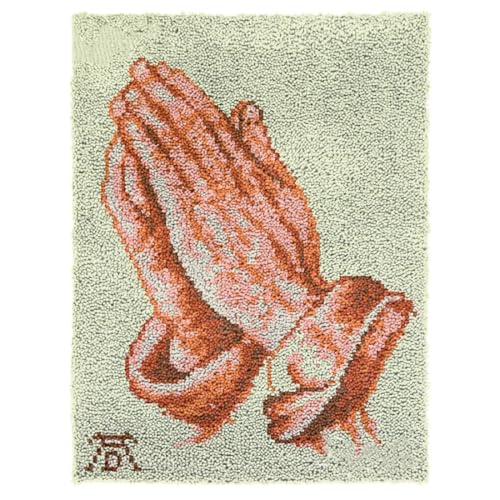 Diy Knüpfteppich Zum Selber Knüpfen Betende Hände Knüpfhaken Teppich Set Fantasie Diy Knüpfhaken Kits Handarbeit Stickerei Gobelin Teppich Teppichherstellung Erwachsene Diy Enthusiasten Ge 23x35in von N.LANSHAN