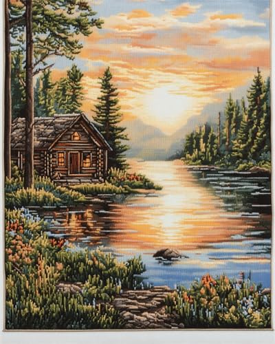 Diy-Teppich Knüpfstern Knüpfset Für Teppiche Mit Waldhüttenmotiv,Knüpfsets Mit Sonnenuntergangslandschaft Für Anfänger,Senioren Und Heimwerker. Knüpfsets Zum Selbermachen Von Knüpfsets Fü 60x90cm Diy-Teppich Knüpfstern Knüpfset Für Teppiche Mit Waldhüttenmotiv,Knüpfsets Mit Sonnenuntergangslandschaft Für Anfänger,Senioren Und Heimwerker. Knüpfsets Zum Selbermachen Von Knüpfsets Fü 60x90cm von N.LANSHAN