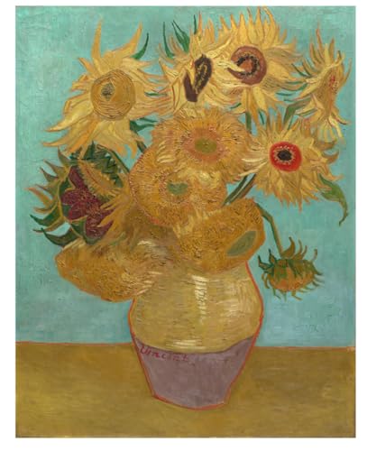 Kreuzstich-Set Zum Selbermachen 11 Ct 《Sonnenblume》, Ölgemälde Von Van Gogh Von Vorgedruckten Stick-Starter-Sets Für Anfänger, Diy Stickbilder Vorgedruckt Kreuzstich Für Anfänger Home Dec 60x80cm von N.LANSHAN