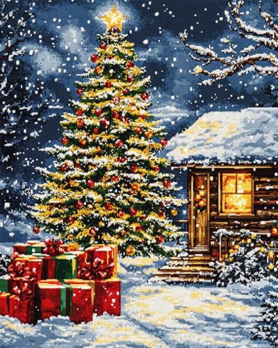 N.LANSHAN 11CT Diy Embroidery Kit Fantasielandschaft Kreuzstich Stickpackung Vorgedruckt,Stickbild Sticken Stickset Mit Anleitung Geschenk Für 50x70cm von N.LANSHAN