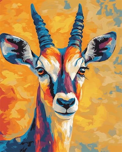 N.LANSHAN 11CT Diy Kreuzstich Set Vorgedruckt Ziegen-Tierporträt Vorgedruckt Sticken Set Stamped Cross Stitch Pre-Printed Pattern Stickerei Diy Home Decoration 40x50cm von N.LANSHAN