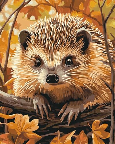 N.LANSHAN 11CT Diy Stickset Für Anfänger Cartoon-Igel-Tier Stickvorlagen Stickbilder Vorgedruckt Kreuzstich Stickpackungen Stickpackung Cross Stitch 40x50cm von N.LANSHAN