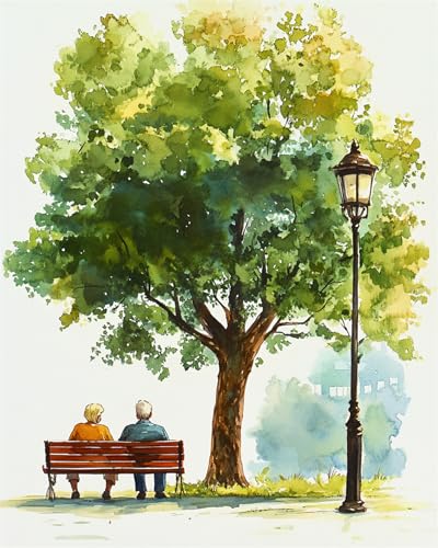 N.LANSHAN 11CT Diy Stickvorlagen Kreuzstich Cartoon-Paar Und Großer Baum Stickvorlagen Stickbilder Vorgedruckt Kreuzstich Stickpackungen Stickpackung Cross Stitch 50x70cm von N.LANSHAN