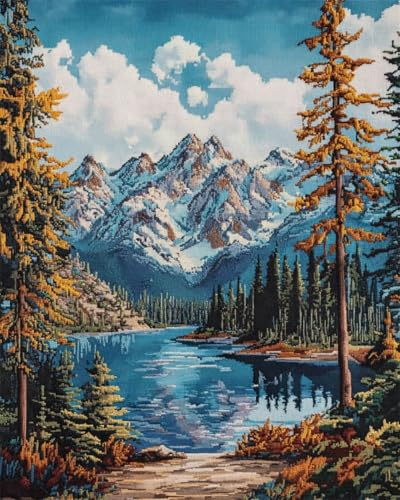 N.LANSHAN DIY Knüpfen Set Teppich Berge,Wälder Und Seen Knüpfteppich-Set,Fantasielandschaft,Diy-Knüpfteppich-Set Für Anfänger,Unfertiger Häkelteppich,Stickteppich 55x75cm N.LANSHAN DIY Knüpfen Set Teppich Berge,Wälder Und Seen Knüpfteppich-Set,Fantasielandschaft,Diy-Knüpfteppich-Set Für Anfänger,Unfertiger Häkelteppich,Stickteppich 55x75cm von N.LANSHAN