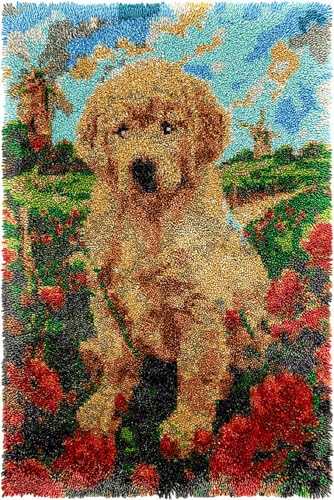 N.LANSHAN DIY Knüpfen Set Teppich Golden Retriever Hund Tiere Und Blumen Diy-Knüpfset,Handarbeit,Stickerei,Wandteppich,Teppichherstellung,Geschenk Für Heimwerker 90x120cm N.LANSHAN DIY Knüpfen Set Teppich Golden Retriever Hund Tiere Und Blumen Diy-Knüpfset,Handarbeit,Stickerei,Wandteppich,Teppichherstellung,Geschenk Für Heimwerker 90x120cm von N.LANSHAN