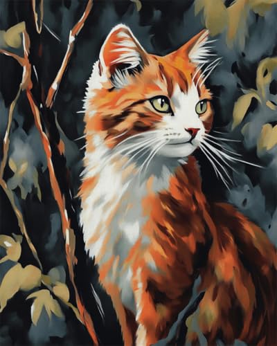N.LANSHAN DIY Knüpfstern Set Cartoon-Katze Diy-Knüpfset Für Teppiche，Häkelset Für Anfänger，Teppichset Mit Bedruckter Leinwand，Geschenk 90x120cm von N.LANSHAN