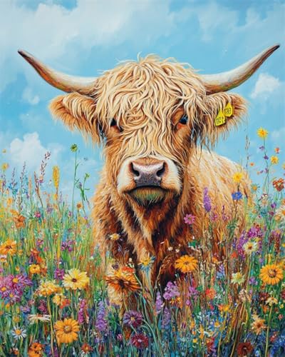 N.LANSHAN DIY Knüpfteppich Hochlandrinder Tiere Und Blumen Teppich-Sets Für Anfänger: Wandteppich-Set,Stickerei,Fußmatten,Fußmatte,Geschenk 90x120cm N.LANSHAN DIY Knüpfteppich Hochlandrinder Tiere Und Blumen Teppich-Sets Für Anfänger: Wandteppich-Set,Stickerei,Fußmatten,Fußmatte,Geschenk 90x120cm von N.LANSHAN