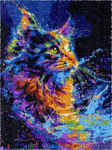 N.LANSHAN DIY Knüpfteppich Zum Selber Knüpfen Farbe Katze Tier Diy-Knüpfset,Handarbeit,Stickerei,Wandteppich,Teppichherstellung,Geschenk Für Heimwerker 100x140cm N.LANSHAN DIY Knüpfteppich Zum Selber Knüpfen Farbe Katze Tier Diy-Knüpfset,Handarbeit,Stickerei,Wandteppich,Teppichherstellung,Geschenk Für Heimwerker 100x140cm von N.LANSHAN