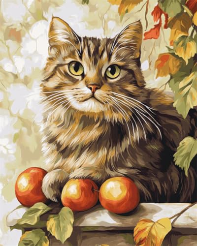 N.LANSHAN DIY Knüpfteppich Zum Selber Knüpfen Katze Tier Ölgemälde Knüpfpackungen Für Teppiche Zum Selbermachen Für Familie Und Freunde，Handarbeit，Kreuzstich，Bastelset，Geschenk 100x140cm von N.LANSHAN