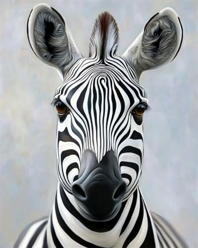 N.LANSHAN DIY Teppich DIY Set Zebra-Tierporträt Diy-Knüpfteppich-Sets Für Anfänger，Unfertige Häkel- Und Stickteppiche 80x115cm von N.LANSHAN