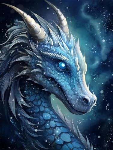 N.LANSHAN DIY Teppich Knüpfen Set Fantasy Stern Drachen Tiere Knüpfteppich-Set Für Erwachsene Und Kinder，Kreuzstich-Sets，Teppich，Wandteppich，Handarbeit 60x90cm von N.LANSHAN