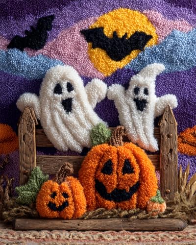 N.LANSHAN Diy Knüpfteppich Cartoon-Geist Und Kürbis Diy-Knüpfteppich-Sets Für Anfänger,Unfertige Häkel- Und Stickteppiche 52x38cm N.LANSHAN Diy Knüpfteppich Cartoon-Geist Und Kürbis Diy-Knüpfteppich-Sets Für Anfänger,Unfertige Häkel- Und Stickteppiche 52x38cm von N.LANSHAN