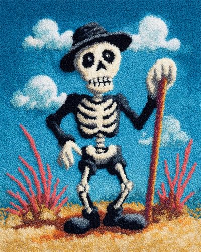 N.LANSHAN Diy Knüpfteppich Cartoon-Skelett Knüpfteppich-Set Für Anfänger,Stickset,3D-Bastelsets,Dekoration 80x115cm N.LANSHAN Diy Knüpfteppich Cartoon-Skelett Knüpfteppich-Set Für Anfänger,Stickset,3D-Bastelsets,Dekoration 80x115cm von N.LANSHAN