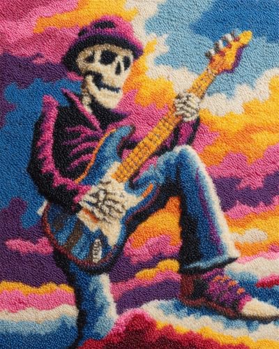 N.LANSHAN Diy Knüpfteppich Skelett Und Gitarre Diy-Häkelsets,Stickset,Knüpfteppich-Set Für Anfänger,Handarbeit,Heimdekoration 55x75cm N.LANSHAN Diy Knüpfteppich Skelett Und Gitarre Diy-Häkelsets,Stickset,Knüpfteppich-Set Für Anfänger,Handarbeit,Heimdekoration 55x75cm von N.LANSHAN