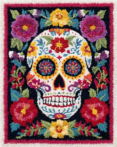 N.LANSHAN Diy Knüpfteppich Zum Selber Knüpfen Bunte Totenköpfe Und Blumen Diy-Knüpfteppich-Set,Teppichherstellungssets,Kreuzstich-Stickerei-Sets,Handarbeiten 80x115cm N.LANSHAN Diy Knüpfteppich Zum Selber Knüpfen Bunte Totenköpfe Und Blumen Diy-Knüpfteppich-Set,Teppichherstellungssets,Kreuzstich-Stickerei-Sets,Handarbeiten 80x115cm von N.LANSHAN