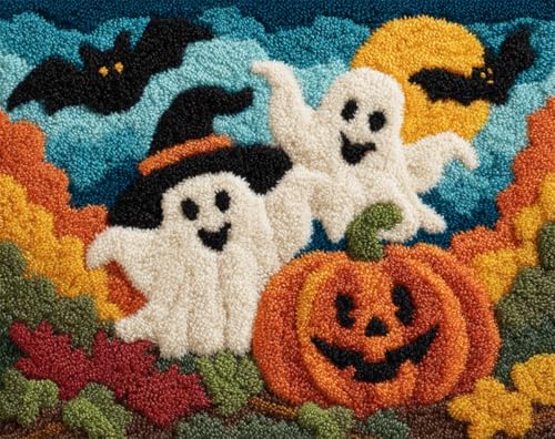 N.LANSHAN Diy Knüpfteppich Zum Selber Knüpfen Cartoon-Geist Und Kürbis Knüpfset Für Teppiche,Diy-Bastelset,Wandteppich,Kissen,Vorgedruckte Muster 52x38cm N.LANSHAN Diy Knüpfteppich Zum Selber Knüpfen Cartoon-Geist Und Kürbis Knüpfset Für Teppiche,Diy-Bastelset,Wandteppich,Kissen,Vorgedruckte Muster 52x38cm von N.LANSHAN