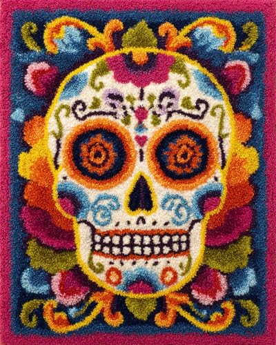 N.LANSHAN Diy Knüpfteppich Zum Selber Knüpfen Cartoon-Totenkopf Und Blumen Knüpfpackungen Für Teppiche Zum Selbermachen Für Familie Und Freunde,Handarbeit,Kreuzstich,Bastelset,Geschenk 90x120cm N.LANSHAN Diy Knüpfteppich Zum Selber Knüpfen Cartoon-Totenkopf Und Blumen Knüpfpackungen Für Teppiche Zum Selbermachen Für Familie Und Freunde,Handarbeit,Kreuzstich,Bastelset,Geschenk 90x120cm von N.LANSHAN