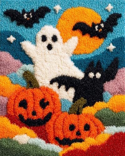 N.LANSHAN Diy Teppich Knüpfen Set Cartoon-Geist Und Kürbis Knüpfteppich-Set,Handgefertigte Teppich-Sets Mit Vordruck,Diy 3D-Bastelgeschenk 90x120cm N.LANSHAN Diy Teppich Knüpfen Set Cartoon-Geist Und Kürbis Knüpfteppich-Set,Handgefertigte Teppich-Sets Mit Vordruck,Diy 3D-Bastelgeschenk 90x120cm von N.LANSHAN