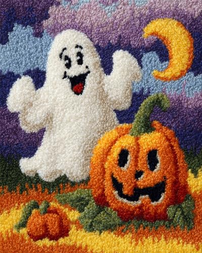 N.LANSHAN Diy Teppich Set Cartoon-Geist Und Kürbis Diy-Häkelsets,Stickset,Knüpfteppich-Set Für Anfänger,Handarbeit,Heimdekoration 90x120cm N.LANSHAN Diy Teppich Set Cartoon-Geist Und Kürbis Diy-Häkelsets,Stickset,Knüpfteppich-Set Für Anfänger,Handarbeit,Heimdekoration 90x120cm von N.LANSHAN