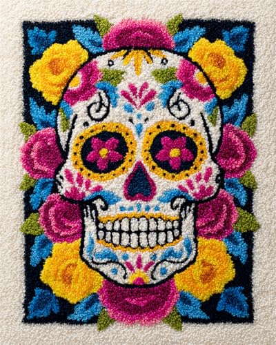 N.LANSHAN Diy Teppich Set Fantasieschädel Und Blumen Diy-Knüpfteppich-Set,Teppichherstellungssets,Kreuzstich-Stickerei-Sets,Handarbeiten 60x90cm N.LANSHAN Diy Teppich Set Fantasieschädel Und Blumen Diy-Knüpfteppich-Set,Teppichherstellungssets,Kreuzstich-Stickerei-Sets,Handarbeiten 60x90cm von N.LANSHAN