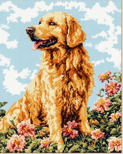 N.LANSHAN Hund Tier Diy Knüpfstern Set Cartoon-Golden Retriever Knüpfteppich-Set,Handgefertigte Teppich-Sets Mit Vordruck,Diy 3D-Bastelgeschenk 60x90cm N.LANSHAN Hund Tier Diy Knüpfstern Set Cartoon-Golden Retriever Knüpfteppich-Set,Handgefertigte Teppich-Sets Mit Vordruck,Diy 3D-Bastelgeschenk 60x90cm von N.LANSHAN