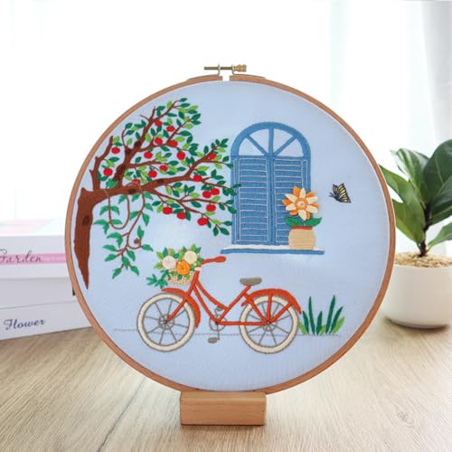N.LANSHAN Kreuzstich Set Vorgedruckt Stick-Starter-Set Mit Cartoon-Fahrrad. Großer Grüner Baum. Gestempeltes Kreuzstich-Set,3D-Stickset Mit Mustern Und Anleitungen,Rahmen,Fäden Und Nadeln. 30x30cm N.LANSHAN Kreuzstich Set Vorgedruckt Stick-Starter-Set Mit Cartoon-Fahrrad. Großer Grüner Baum. Gestempeltes Kreuzstich-Set,3D-Stickset Mit Mustern Und Anleitungen,Rahmen,Fäden Und Nadeln. 30x30cm von N.LANSHAN