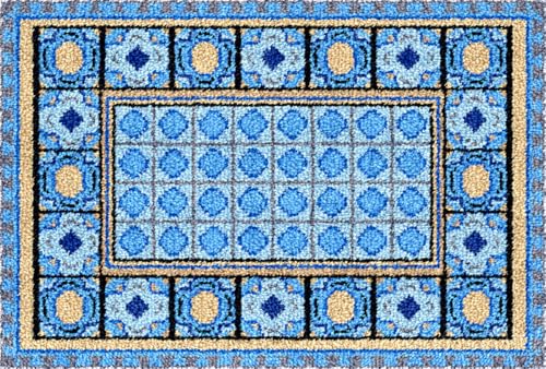 N.LANSHAN Teppich Diy Set Knüpfhaken-Sets Mit Blauem Muster Für Erwachsene,Knüpfhaken-Teppich-Set Mit Retro-Muster Für Erwachsene,Anfänger,Diy-Handarbeit,Häkelteppich-Set,Heimdekoration 35x46in N.LANSHAN Teppich Diy Set Knüpfhaken-Sets Mit Blauem Muster Für Erwachsene,Knüpfhaken-Teppich-Set Mit Retro-Muster Für Erwachsene,Anfänger,Diy-Handarbeit,Häkelteppich-Set,Heimdekoration 35x46in von N.LANSHAN