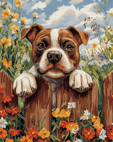 N.LANSHAN Tier Diy-Teppich Knüpfstern Bulldogge Klettert Auf Zaun Diy-Häkelsets,Stickset,Knüpfteppich-Set Für Anfänger,Handarbeit,Heimdekoration 55x75cm N.LANSHAN Tier Diy-Teppich Knüpfstern Bulldogge Klettert Auf Zaun Diy-Häkelsets,Stickset,Knüpfteppich-Set Für Anfänger,Handarbeit,Heimdekoration 55x75cm von N.LANSHAN