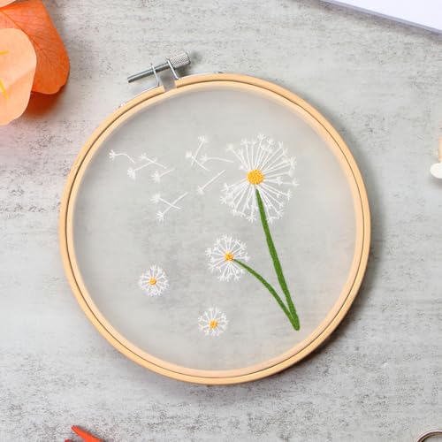 Stickerei Set Stickpackungen Mit Weißen Pusteblumen. Kreuzstichpackungen Mit Fantasieblumen-Stempel,3D-Stickset Mit Mustern Und Anleitungen,Rahmen,Fäden Und Nadeln. 20x20cm Stickerei Set Stickpackungen Mit Weißen Pusteblumen. Kreuzstichpackungen Mit Fantasieblumen-Stempel,3D-Stickset Mit Mustern Und Anleitungen,Rahmen,Fäden Und Nadeln. 20x20cm von N.LANSHAN