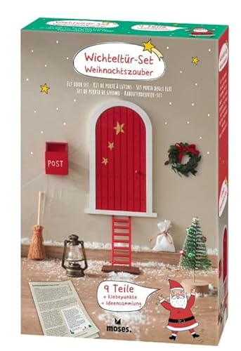 Adventskalender - Wichteltür Set | 9-teiliges Komplett-Set inklusive Ideensammlung | aus Holz und Kunststoff | Geschenkbox von N.N.