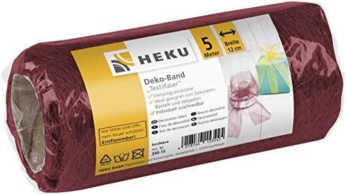 HEKU 30344-15: Textilfaser Deko-Band, bordeaux, 5m x 12cm von N