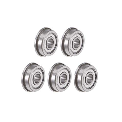 F604ZZ Flansch Kugellager, 4 x 12 x 4 mm, verchromt, Kugellager, 5 Stück von NA