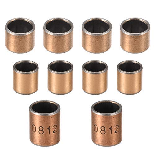 Gleitlager 8 mm Bohrung x 10 mm OD x 10 mm Länge Lager glatt umwickelt Ringe ohne Öl kupferplattiert (3 Stück) von NA