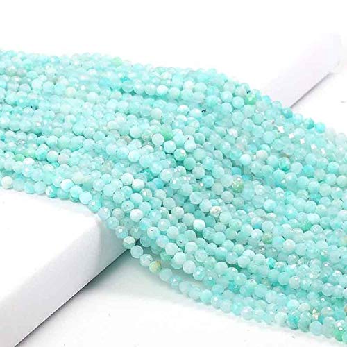 Kleine Natursteinperlen Perlen 2 3 4 mm lose Perlen für Schmuckherstellung Halskette DIY Armband 38 cm Amazonit 4 mm von NA