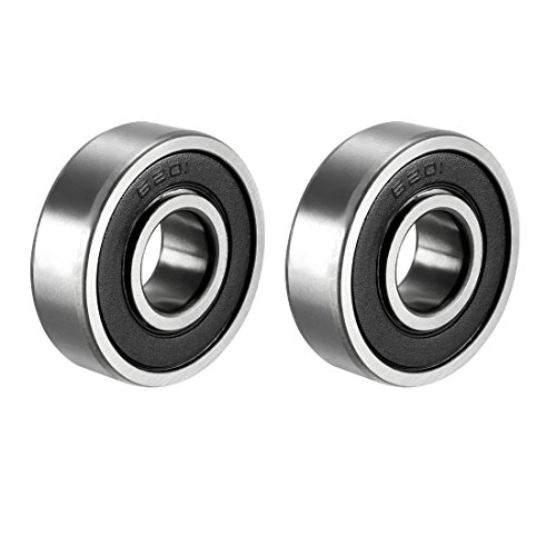NA 6201-2RS Kugellager 12 mm x 32 mm x 10 mm Tiefkehllager 180201 Doppeldichtung, Carbonstahl, 2 Stück von NA