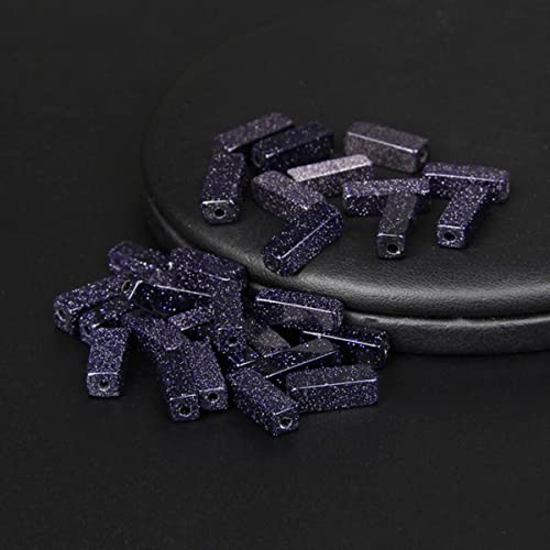 13 x 4 mm Achate Abstandsperlen Flache rechteckige Röhre Naturstein lose Perle für die Schmuckherstellung DIY Armband Ohrringe-Blauer Sandstein, ca. 30 Stück von NAABHIKA
