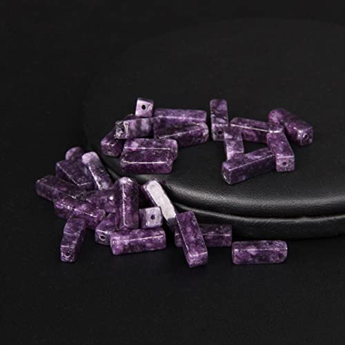 13 x 4 mm Achate Abstandsperlen flaches rechteckiges Rohr Naturstein lose Perle für die Schmuckherstellung DIY Armband Ohrringe-lila Chalcedon, ca. 30 Stück von NAABHIKA
