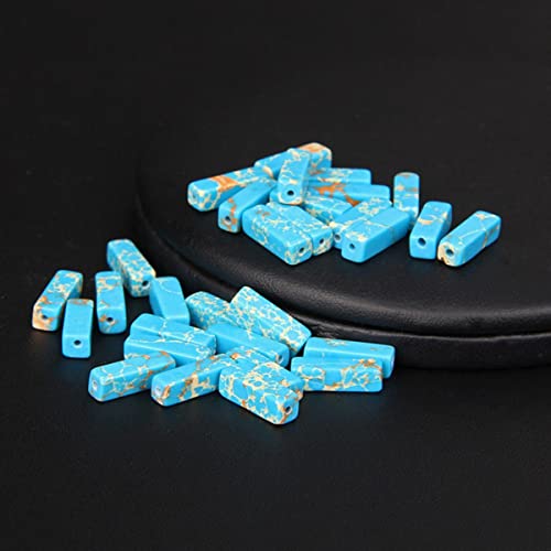 13x4mm Achate Abstandsperlen Flaches Rechteck Rohr Naturstein Lose Perle Für Schmuckherstellung DIY Armband Ohrringe-Blauer Kaiser1,5 Stück von NAABHIKA