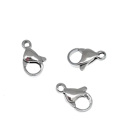 20 Stück Karabinerverschlüsse aus Edelstahl, Karabiner, Verschluss, Halskette, Verschluss, Ketten für DIY-Schlüsselanhänger, Schmuck, Anhänger, Armbänder, silberfarben, 10 mm 20 Stück Karabinerverschlüsse aus Edelstahl, Karabiner, Verschluss, Halskette, Verschluss, Ketten für DIY-Schlüsselanhänger, Schmuck, Anhänger, Armbänder, silberfarben, 10 mm von NAABHIKA