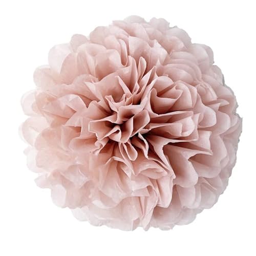 NAABHIKA Stück 4 6 8 10 12 Zoll Seidenpapier Pom Poms Hochzeit Party Papier Pompon Blume für Hochzeitsdekoration Pompons Pom Pom-Dusty Pink, 8 Zoll 20 cm von NAABHIKA