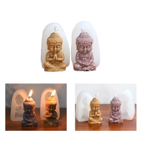 2 Stück Kerzen Silikonform, Kerzenform Gießform, Buddha Statue Silikonform, Kerzen Formen Silikonform Buddhismus Buddha-Statue für Herstellung von Kerzen, Kunsthandwerk von Homefantasy